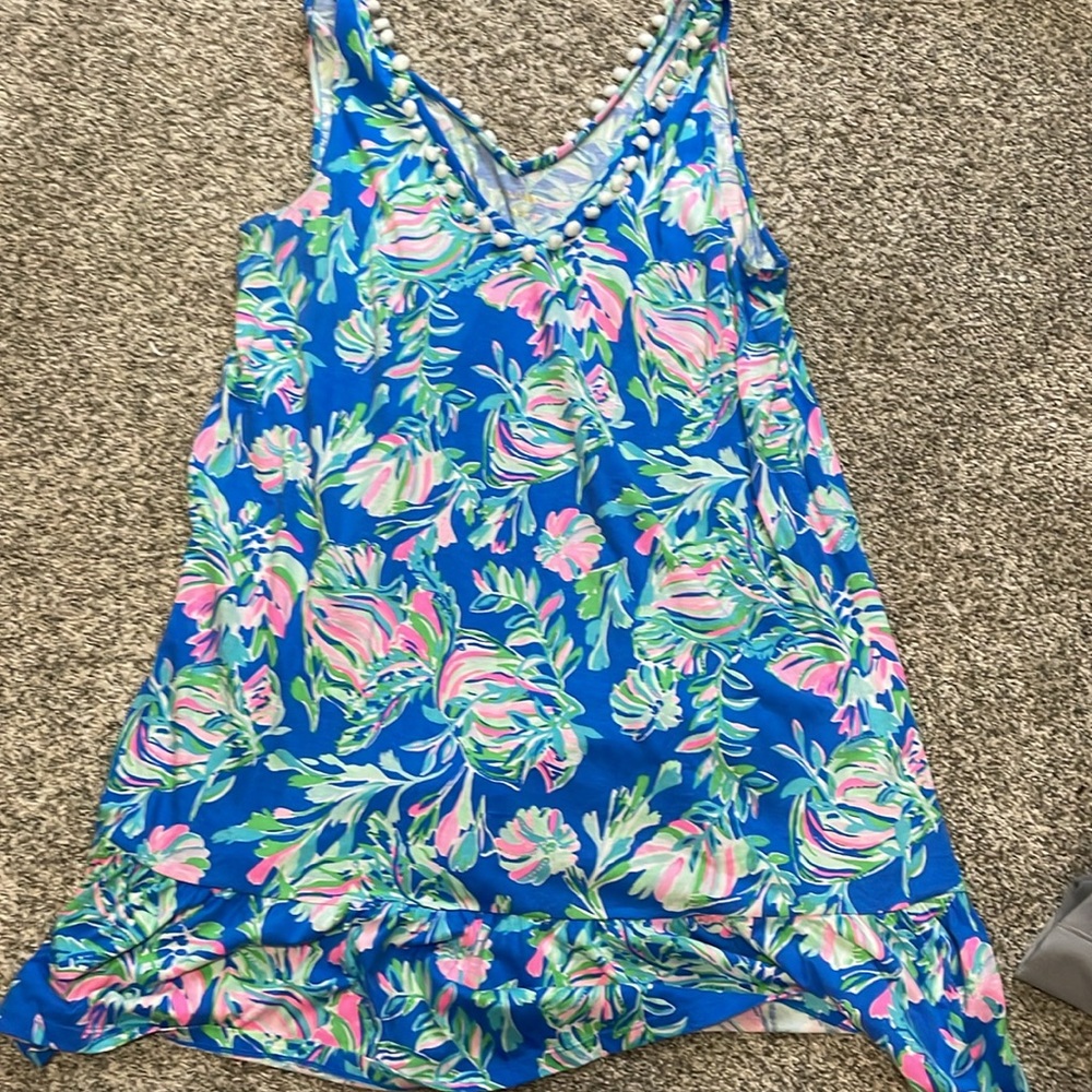 Lilly Pulitzer Multicolor Pom Pom Trim Top
